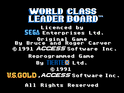 World Class Leader Board Title Screen
